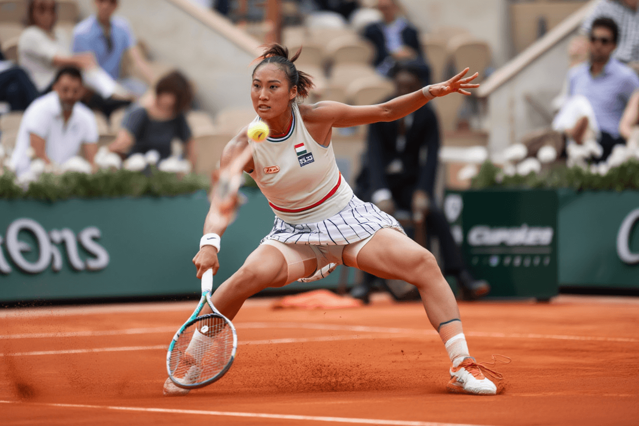 Ван Синьюй форхенд Roland Garros 2026